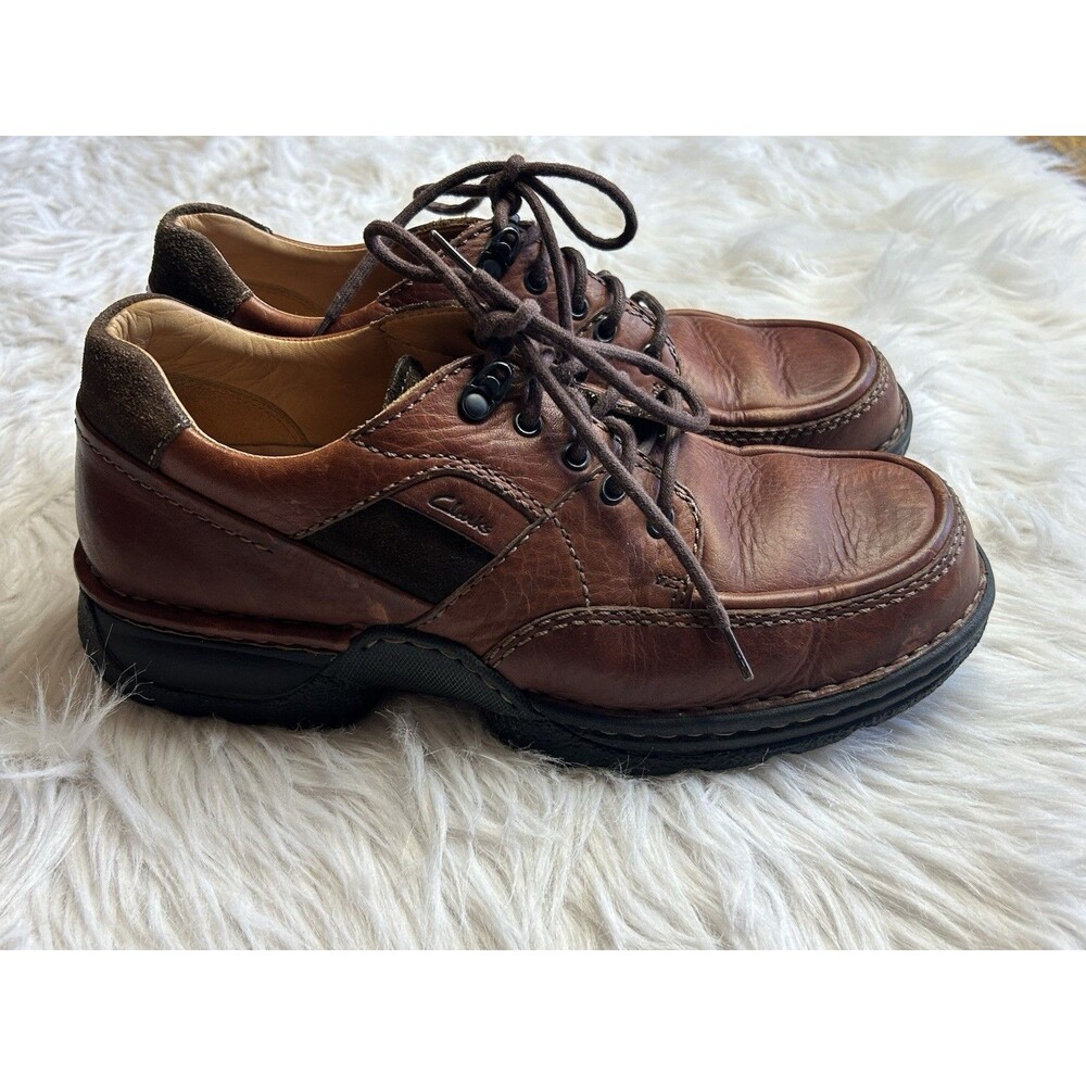 Clarks Size 10 Active Air 31673 Terrain Mahogany Leather Casual Oxfords
